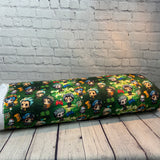 Coton ouaté coton / polyester  garçon jeu video manette fond vert- 2270210S