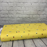 Flanelle objet fond jaune ( Riley Blake ) F12010