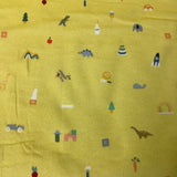 Flanelle objet fond jaune ( Riley Blake ) F12010