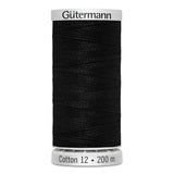 Fil Noir 200m - 100% coton 12wt - Gutermann - 40365201