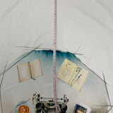 **50%* Panneau Jersey coton / élasthanne dactylo livre café fond blanc