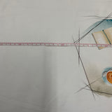 **50%* Panneau Jersey coton / élasthanne dactylo livre café fond blanc