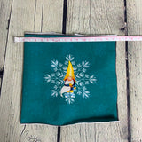 **50%* Panneau poche Jersey coton / élasthanne Gnome flocon fond sarcelle