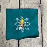 **50%* Panneau poche Jersey coton / élasthanne Gnome flocon fond sarcelle