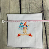 **50%* Panneau poche Jersey coton / élasthanne Gnome de noël sur cochonnet fond blanc