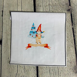 **50%* Panneau poche Jersey coton / élasthanne Gnome de noël sur cochonnet fond blanc