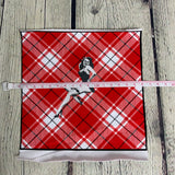 **50%* Panneau poche Jersey coton / élasthanne Pin up sexy carreauté rouge blanc