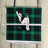 **50%* Panneau poche Jersey coton / élasthanne Pin up martini carreauté vert noir jaune