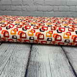 Jersey coton / élasthanne Rétro carré teinte orange brun - 1962333