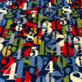 ( On time flannel ) Flanelle chiffre fond bleu foncé