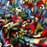 ( On time flannel ) Flanelle chiffre fond bleu foncé