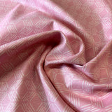 100% coton tissé ( Limonade ) Lignes formes losange fond rose