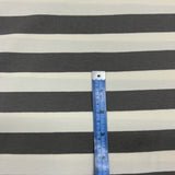 **-40%*  Jersey coton / élasthanne  ligné large Gris crème graphite