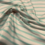 **-40%*  Jersey coton / élasthanne  ligné strié Vert menthe crème