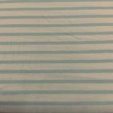 **-40%*  Jersey coton / élasthanne  ligné strié Bleu ciel menthe