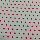 **-40%*  Jersey coton / élasthanne pois rose fraise fond coquille d'oeuf  PRFKSP2001