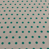 **-40%*  Jersey coton / élasthanne pois turquoise fond coquille d'oeuf  PTKSP2002