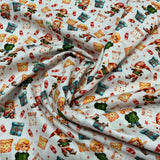 **50%*  Popeline 100% coton Lutin Noel cadeaux