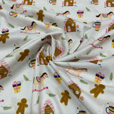 **50%* Popeline 100% coton Pain épice chocolat chaud Noel hiver