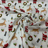 **50%*  Popeline 100% coton Père Noel couronne reine fond blanc 4175701