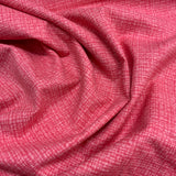 100% coton Uni Rose rouge ton sur ton imitation lin - 0606828