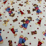 Flanelle Cowboy ourson fond beige