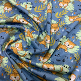 Jersey Petit léopard mignon fond bleu