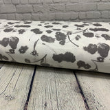 **50%* Jersey bambou fleur grise peinture fond blanc crème - 4217201