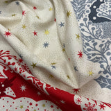 100% coton Couronne de Noël teinte de gris et rouge ( Scandi )