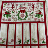 100% coton Calendrier avent fond bois  ( Joy Christmas )
