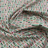 100% coton Rectangles de différentes couleurs et grandeurs surfond blanc ( Joy in the journey )