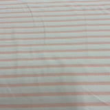 **-40%*   Jersey coton / élasthanne  ligné rose pêche