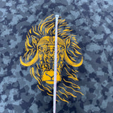 **50%* Panneau Jersey coton / élasthanne buffle jaune fond camouflage gris et noir - Exclusif