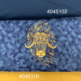 **50%* Panneau Jersey coton / élasthanne buffle jaune fond camouflage gris et noir - Exclusif