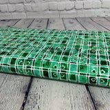 100% coton motif forme géométrique teinte de vert blanc