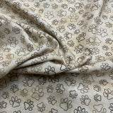 100% coton Pattes de chiens fond naturel ( I love my dog paws )