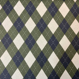 100% coton losanges marine vert et gris ( Riley Blake \ golf days ) C13003