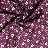 100% coton fleur blanc cassé fond bourgogne ( Riley Blake \ Harmony ) C11094g