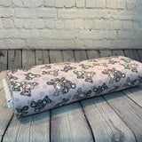 Flanelle ourson peluche étoile fond lilas 121699