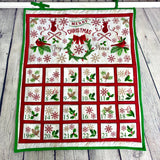 100% coton Calendrier avent fond bois  ( Joy Christmas )