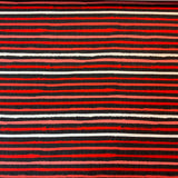 Jersey coton / élasthanne ligné rouge pêche fond charcoal - 2022520