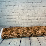 Jersey coton / élasthanne fleur feuille fond imitation lin teinte terre- 2190333