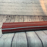 Jersey coton / élasthanne ligné rouge pêche fond charcoal - 2022520